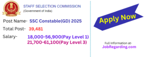 SSC GD Constable Recruitment 2025